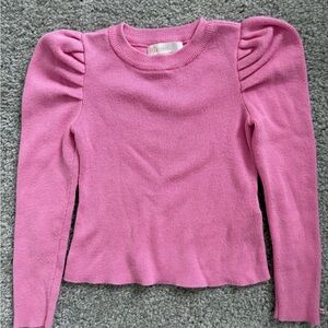 GB girls Pink Ribbed Knit Crewneck Top